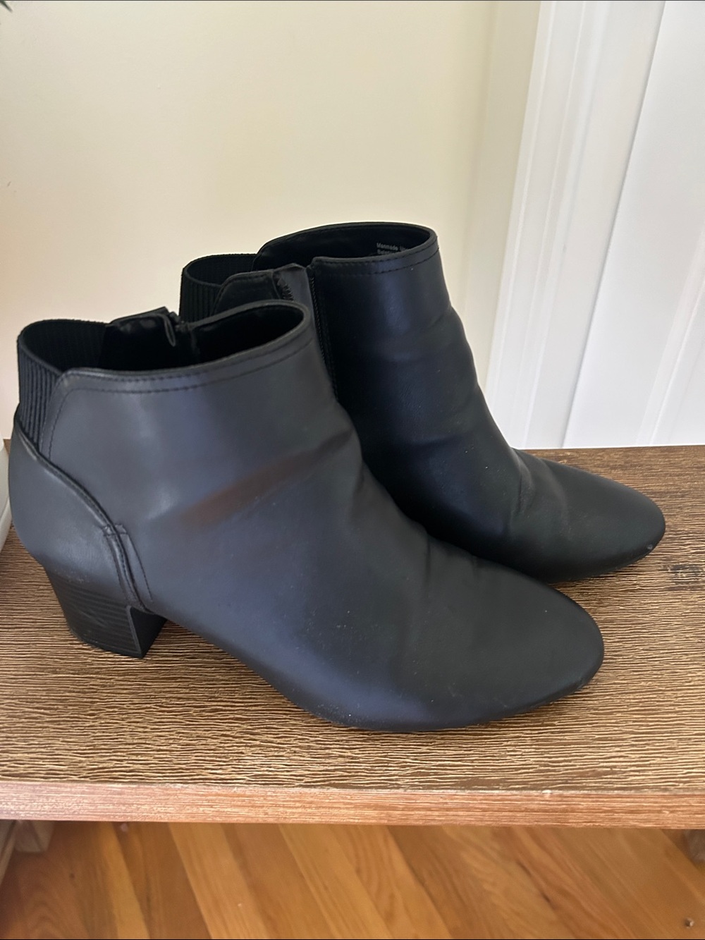 Charter Club Black Ankle Booties with Low Block Heel